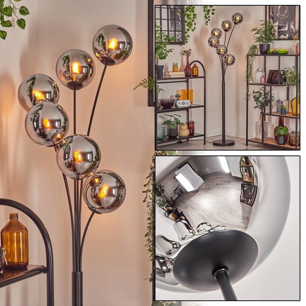 Gastor Staande lamp Chroom, Rookkleurig, 6-lichts main product photo