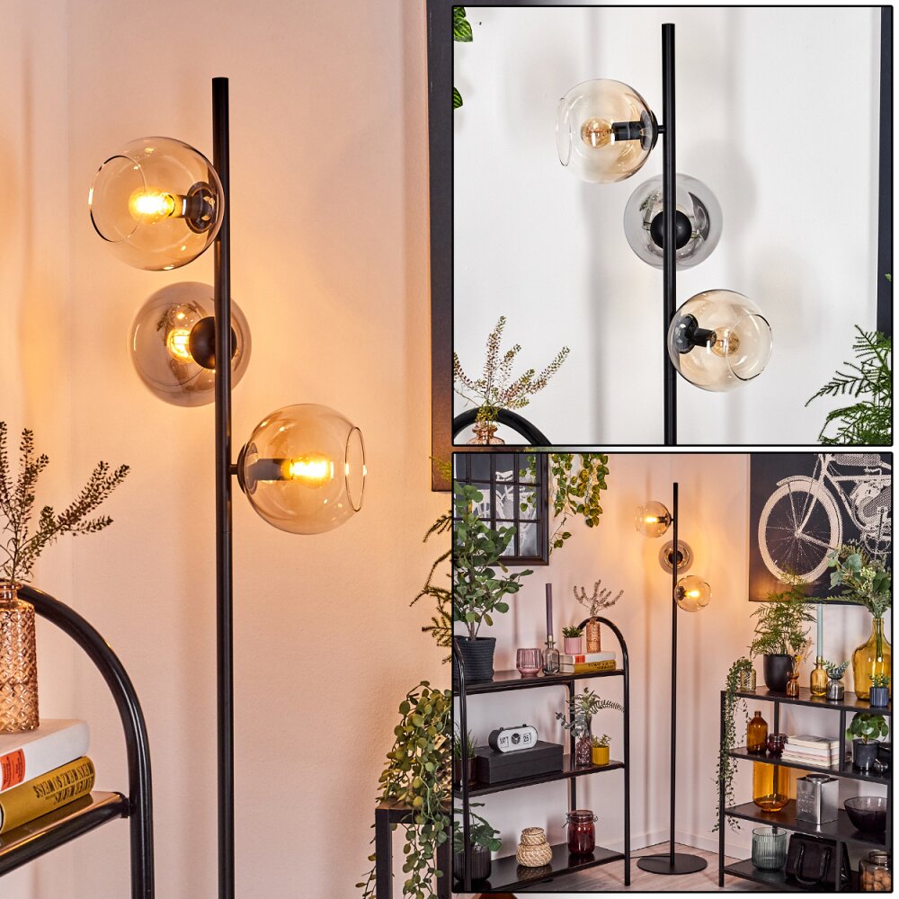 Koyoto Staande lamp Amber, Duidelijk, Rookkleurig, 3-lichts main product photo