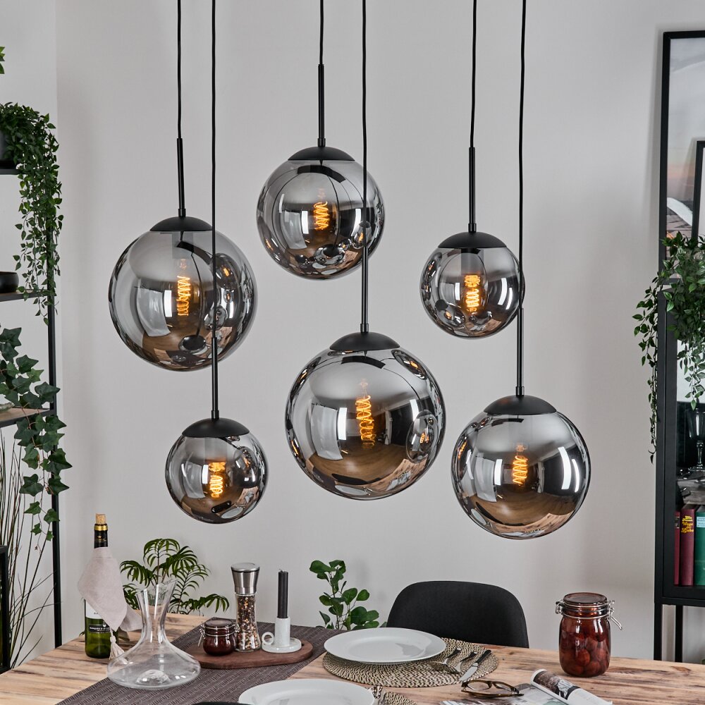 Gastor Hanglamp, Kogellampje, Hanglamp Rookkleurig, 6-lichts main product photo