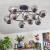 Chehalis Plafondlamp, Kogellampje 76 cm Chroom, Rookkleurig, 12-lichts