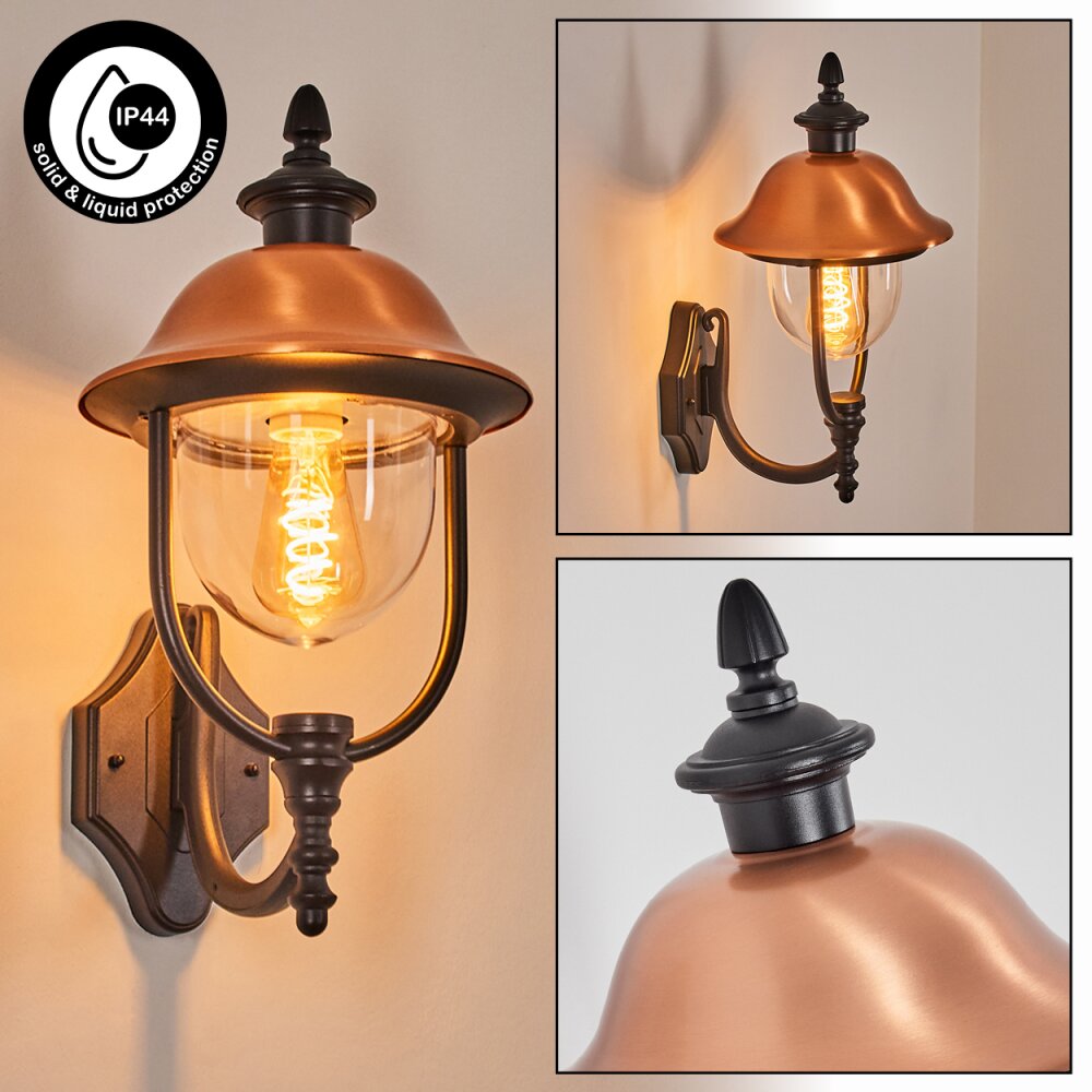 Gascon Wandlamp voor buiten, Wandlamp Koperkleurig, Zwart, 1-licht main product photo