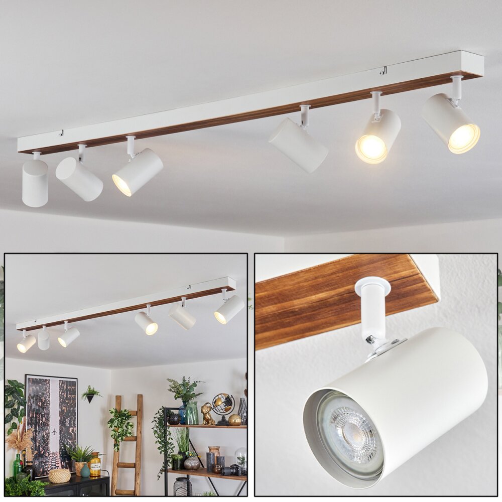 Gesteira Plafondlamp, Plafondspot Natuurlijke kleuren, Wit, 6-lichts main product photo