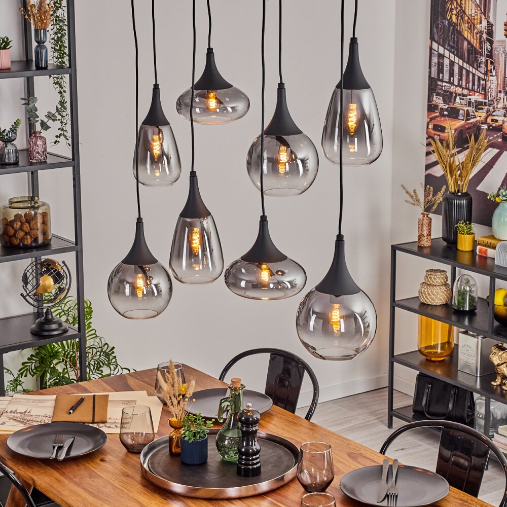 Maynal Hanglamp, Kogellampje, Hanglamp Duidelijk, Rookkleurig, 8-lichts main product photo