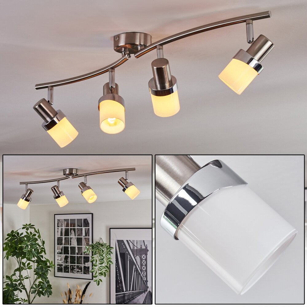 Davor Plafondlamp, Plafondspot Chroom, Nikkel mat, 4-lichts main product photo