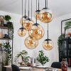 Gastor Hanglamp, Kogellampje, Hanglamp Amber, 8-lichts