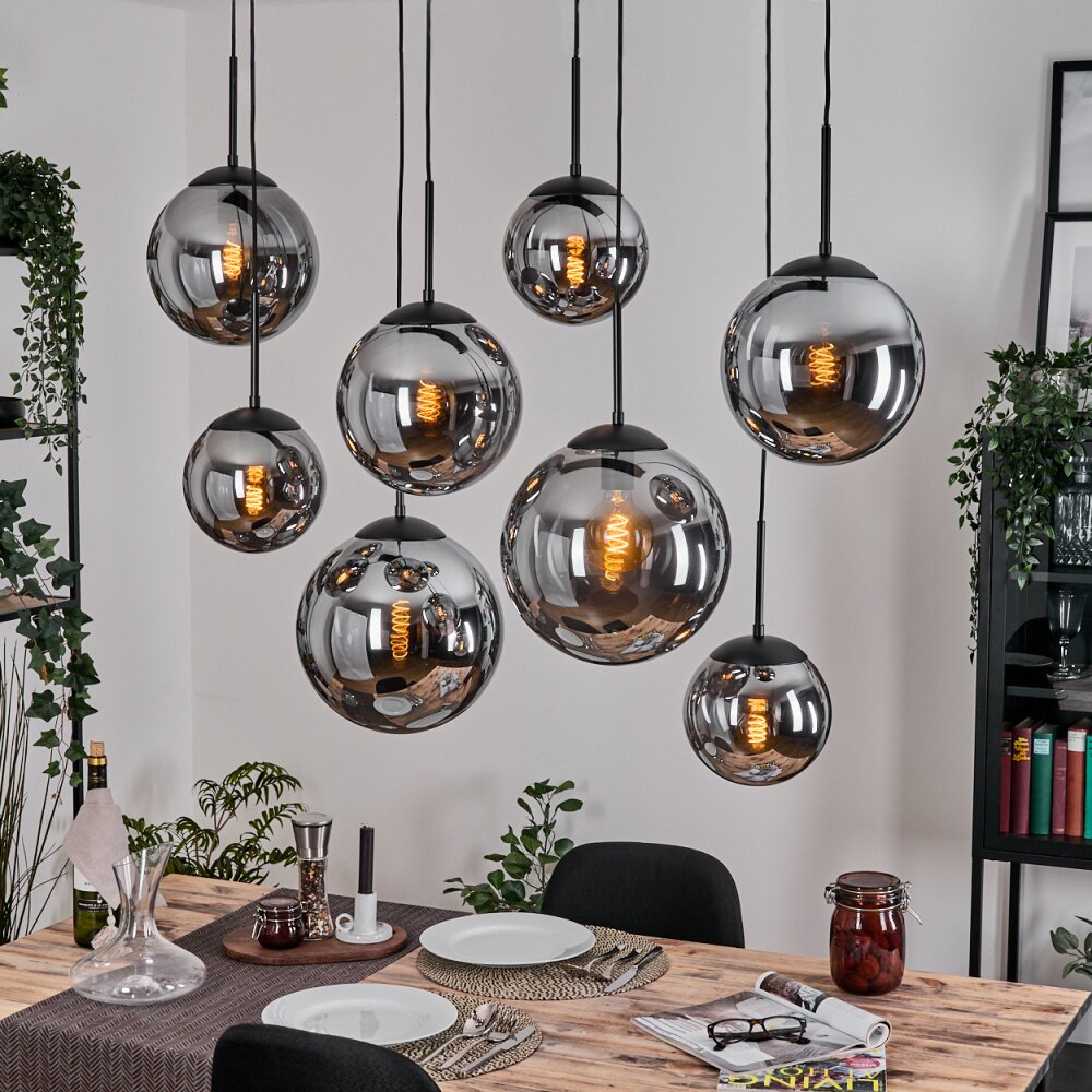 Gastor Hanglamp, Kogellampje, Hanglamp Rookkleurig, 8-lichts main product photo