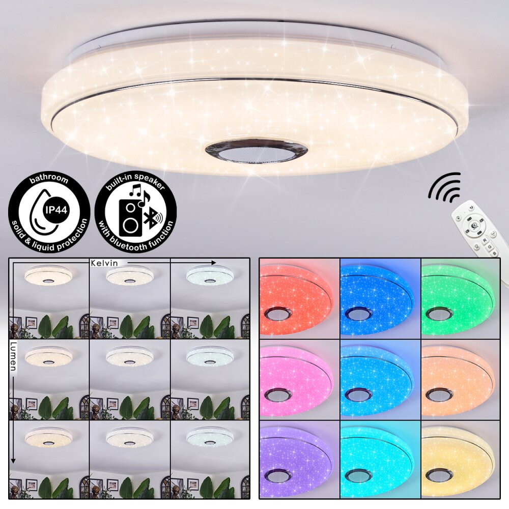 Cham Plafondlamp LED Wit, 1-licht, Afstandsbediening, Kleurwisselaar main product photo