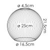Lampenkap van glas  Koyoto Reserve glas 25 cm Duidelijk, Rookkleurig