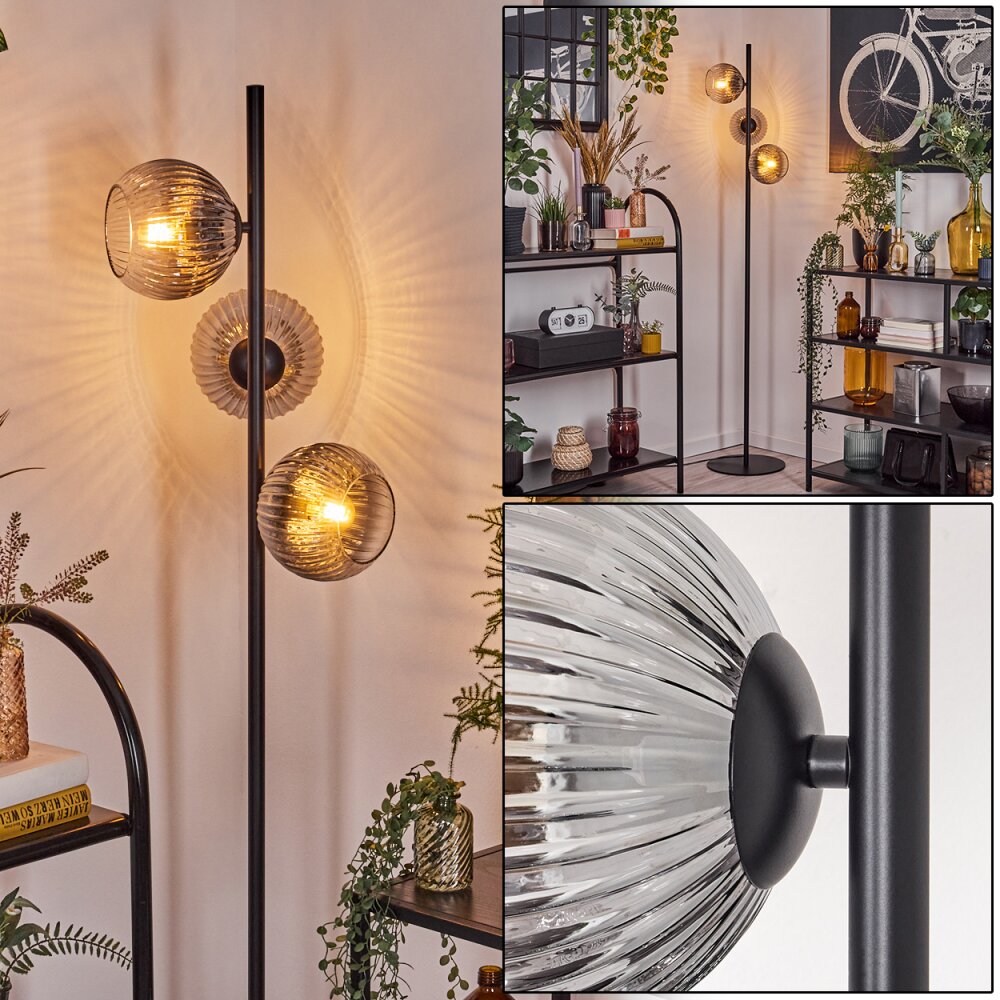 Koyoto Staande lamp Duidelijk, Rookkleurig, 3-lichts main product photo