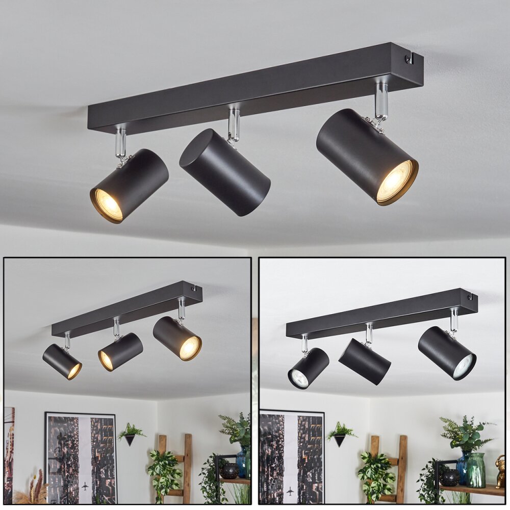 Gesteira Plafondlamp, Plafondspot Zwart, 3-lichts main product photo