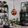 Gastor Hanglamp, Kogellampje, Hanglamp Koperkleurig, 1-licht