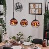 Gastor Hanglamp, Kogellampje, Hanglamp 20 cm Duidelijk, Koperkleurig, 3-lichts