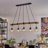 Ripoll Hanglamp, Kogellampje, Hanglamp Natuurlijke kleuren, Zwart, 5-lichts