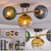 Koyoto Plafondlamp, Kogellampje 30 cm Goud, Zwart, 3-lichts