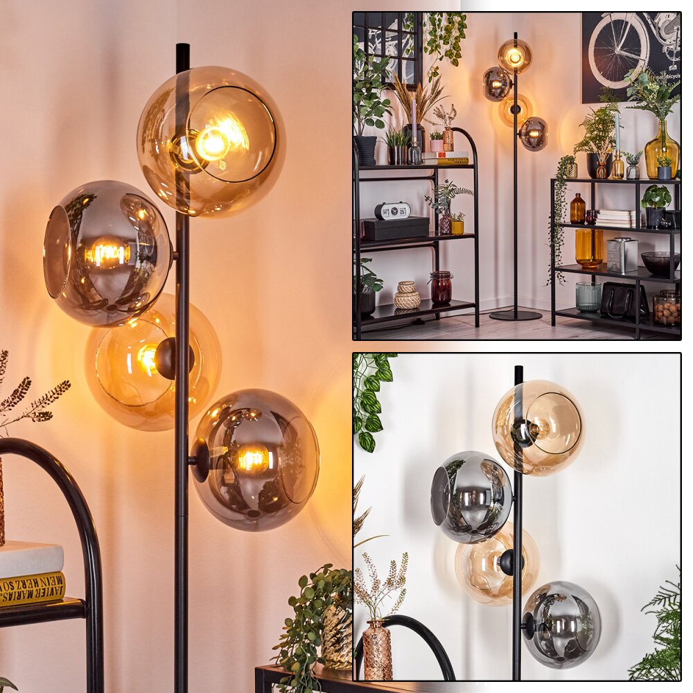 Apedo Staande lamp Amber, Rookkleurig, 4-lichts main product photo