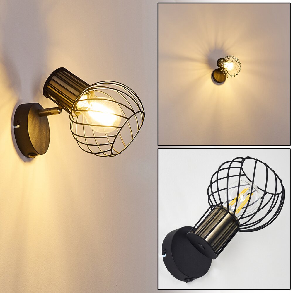 Bacau Muurlamp Zwart-Goud, 1-licht main product photo