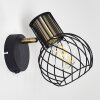 Bacau Muurlamp Zwart-Goud, 1-licht