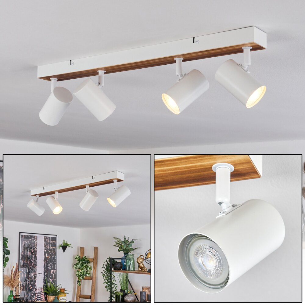 Gesteira Plafondlamp, Plafondspot Natuurlijke kleuren, Wit, 4-lichts main product photo