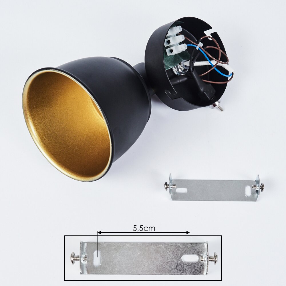 Pistrino Muurlamp Chroom, Zwart, 1-licht
