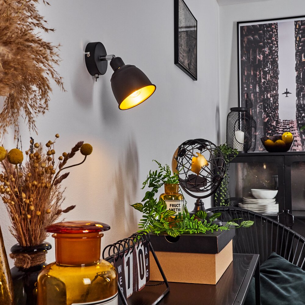 Pistrino Muurlamp Chroom, Zwart, 1-licht