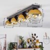 Koyoto  Hanger Glas 15 cm Goud, Duidelijk, 4-lichts