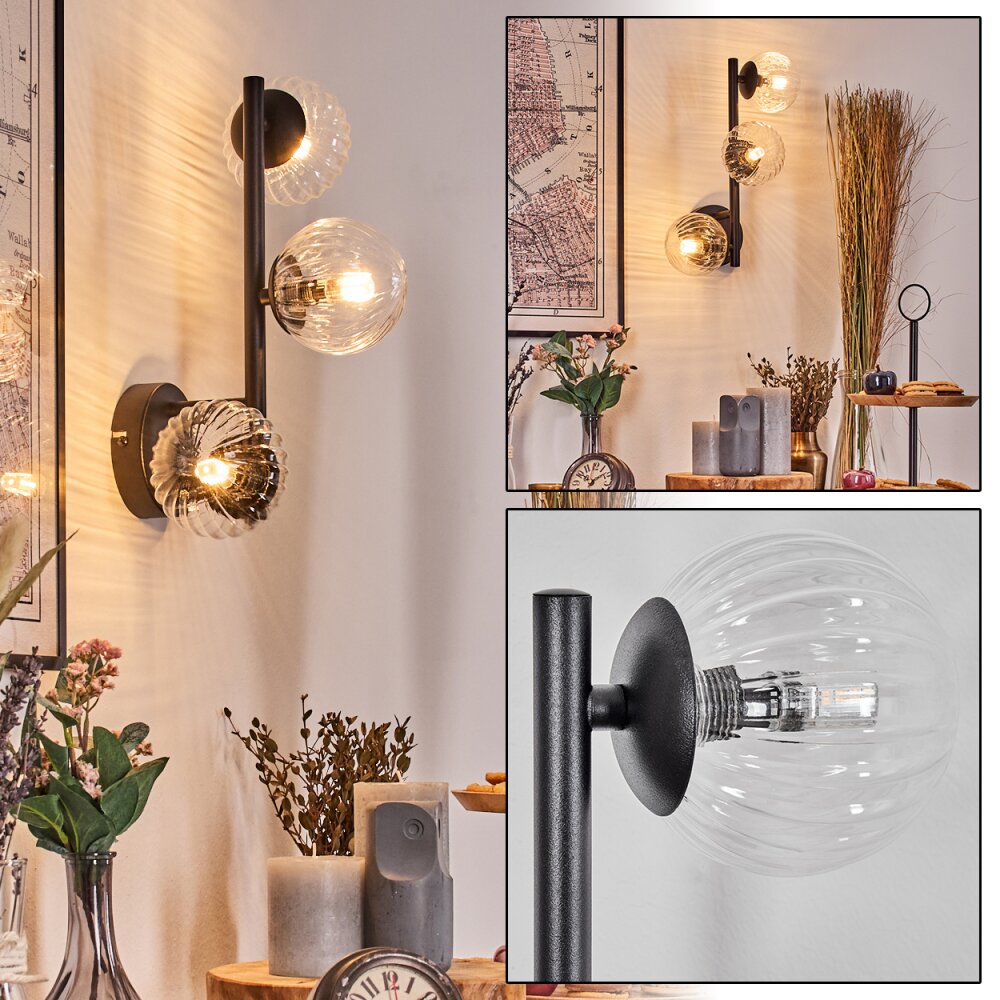 Chehalis Kogellampje, Wandlamp Duidelijk, 3-lichts main product photo