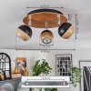 Haldor Plafondlamp, Plafondspot Bruin, Chroom, Zwart, 3-lichts
