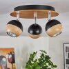 Haldor Plafondlamp, Plafondspot Bruin, Chroom, Zwart, 3-lichts