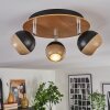 Haldor Plafondlamp, Plafondspot Bruin, Chroom, Zwart, 3-lichts