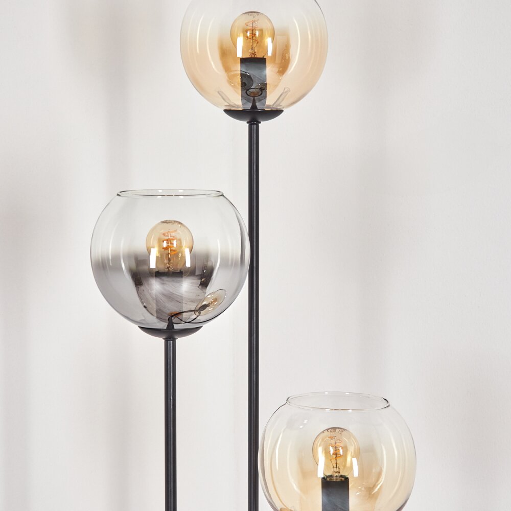Koyoto Staande lamp 30 cm Hout licht, Zwart, 3-lichts