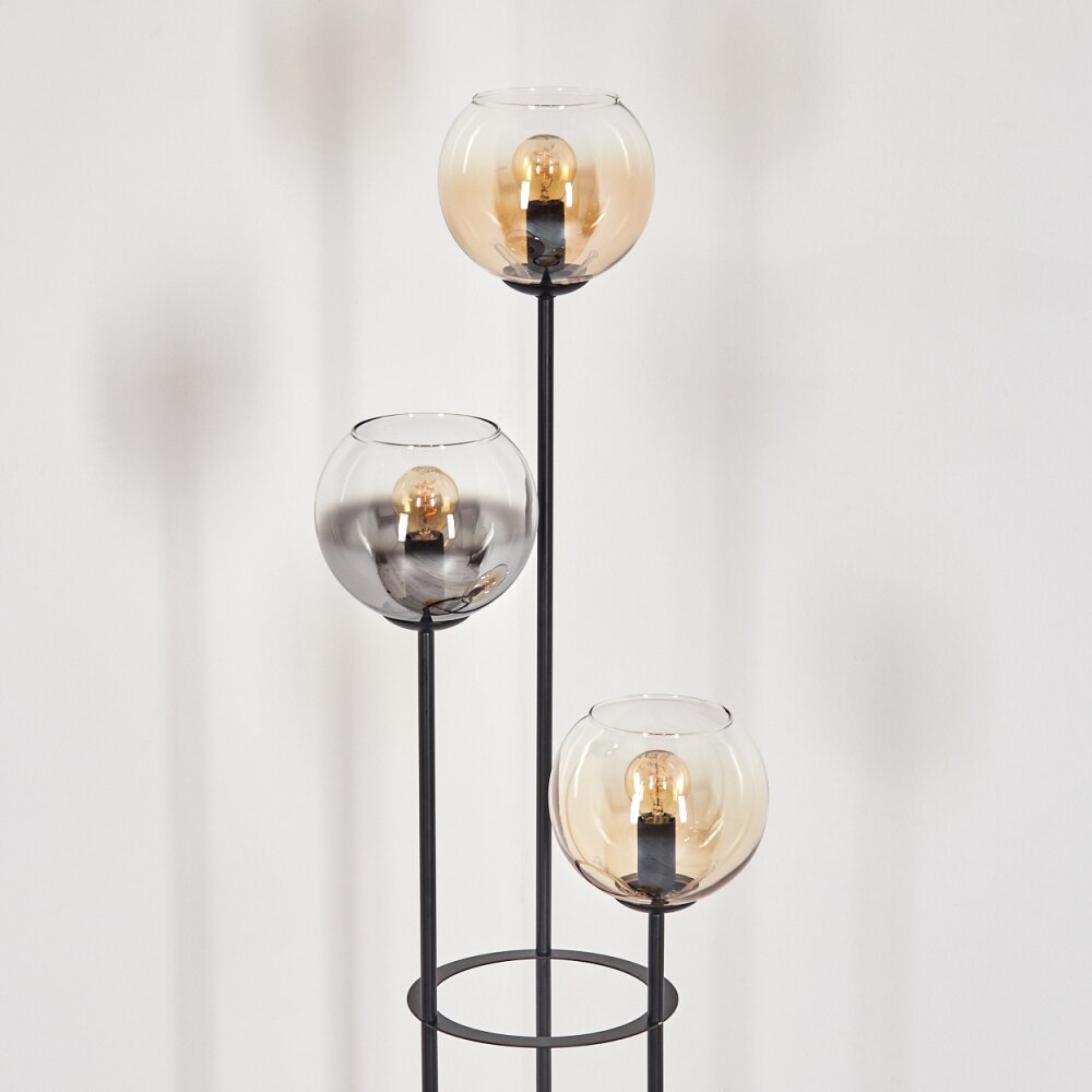Koyoto Staande lamp 30 cm Hout licht, Zwart, 3-lichts