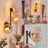 Chehalis Kogellampje, Wandlamp 33 cm Amber, Duidelijk, 3-lichts