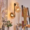 Chehalis Kogellampje, Wandlamp 33 cm Amber, Duidelijk, 3-lichts