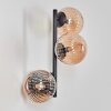 Chehalis Kogellampje, Wandlamp Amber, 3-lichts