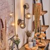 Chehalis Kogellampje, Wandlamp 23 cm Chroom, Duidelijk, Rookkleurig, 3-lichts