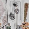Chehalis Kogellampje, Wandlamp 28 cm Chroom, Duidelijk, Rookkleurig, 3-lichts