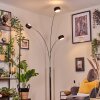 Nikkala Staande lamp Chroom, Marmer, Wit, 3-lichts