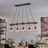 Ripoll Hanglamp, Kogellampje, Hanglamp Natuurlijke kleuren, Zwart, 5-lichts