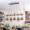 Ripoll Hanglamp, Kogellampje, Hanglamp Natuurlijke kleuren, Zwart, 5-lichts