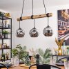 Ripoll Hanglamp, Kogellampje, Hanglamp Natuurlijke kleuren, Zwart, 3-lichts