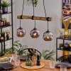 Ripoll Hanglamp, Kogellampje, Hanglamp Natuurlijke kleuren, Zwart, 3-lichts