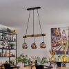 Ripoll Hanglamp, Kogellampje, Hanglamp Natuurlijke kleuren, Zwart, 3-lichts