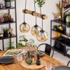 Ripoll Hanglamp, Kogellampje, Hanglamp Natuurlijke kleuren, Zwart, 3-lichts