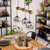 Ripoll Hanglamp, Kogellampje, Hanglamp Natuurlijke kleuren, Zwart, 3-lichts