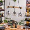 Ripoll Hanglamp, Kogellampje, Hanglamp Natuurlijke kleuren, Zwart, 3-lichts
