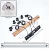 Ripoll Hanglamp, Kogellampje, Hanglamp Natuurlijke kleuren, Zwart, 3-lichts