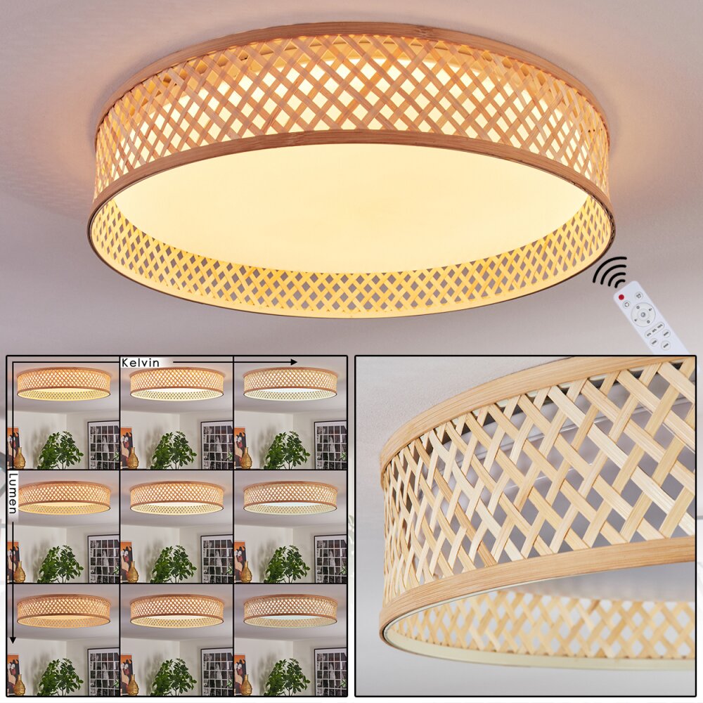 Barroco Plafondlamp LED Natuurlijke kleuren, Wit, 1-licht, Afstandsbediening main product photo