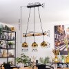 Ripoll Hanglamp, Kogellampje, Hanglamp Natuurlijke kleuren, Zwart, 3-lichts