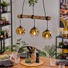 Ripoll Hanglamp, Kogellampje, Hanglamp Natuurlijke kleuren, Zwart, 3-lichts