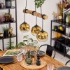 Ripoll Hanglamp, Kogellampje, Hanglamp Natuurlijke kleuren, Zwart, 3-lichts